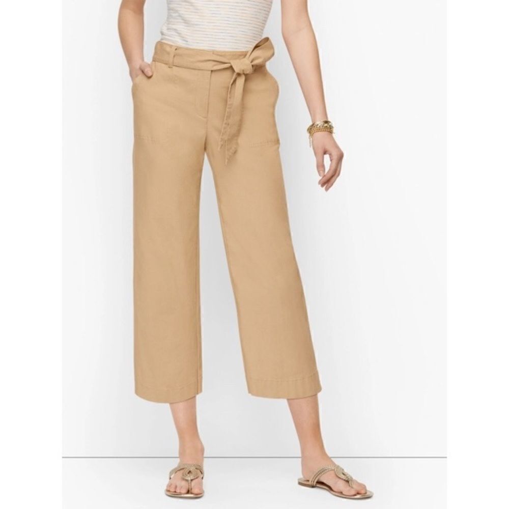 TALBOTS SZ 16 heritage cropped pants tie waist